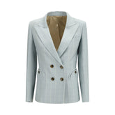 Blazé Milano Blue Viscose Blazer - Coats & Jackets