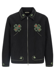 BODE Black Cotton Full-Length Jacket - XXL