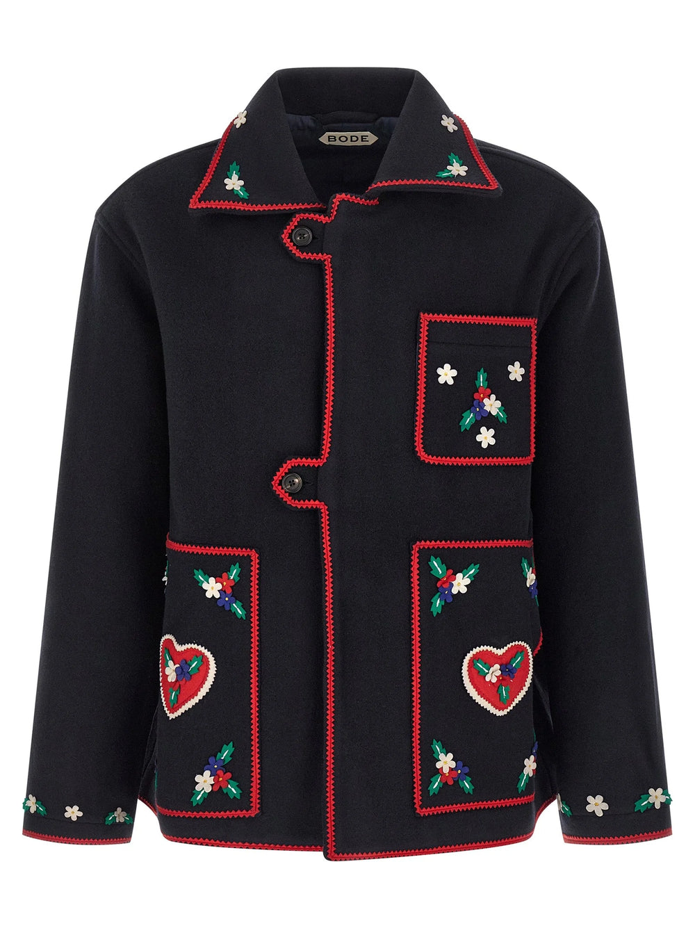 BODE Blue Wool Full-Length Jacket - XL