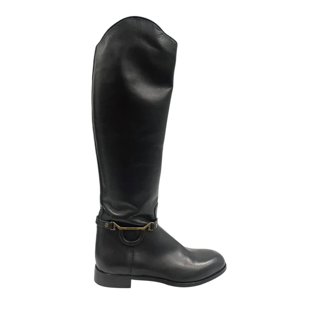 Borbonese Black Leather Women Boot