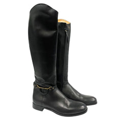 Borbonese Black Leather Women Boot
