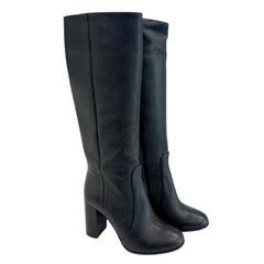 Borbonese Black Leather Women Boot - EU37/US7