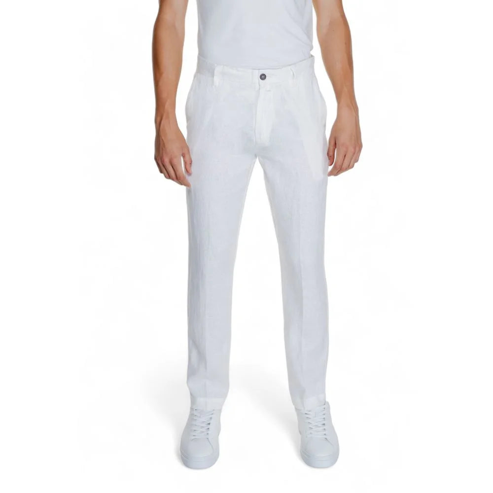 Borghese White Linen Pant