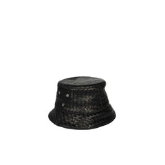 Bottega Veneta Black Lamb Leather Bucket Hat - UNI