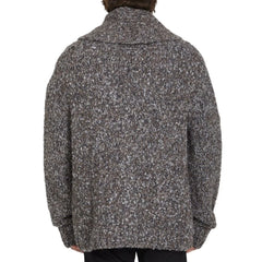 Bottega Veneta Gray Alpaca Leather Cardigan - S