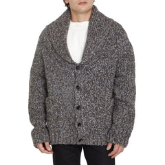 Bottega Veneta Gray Alpaca Leather Cardigan - S