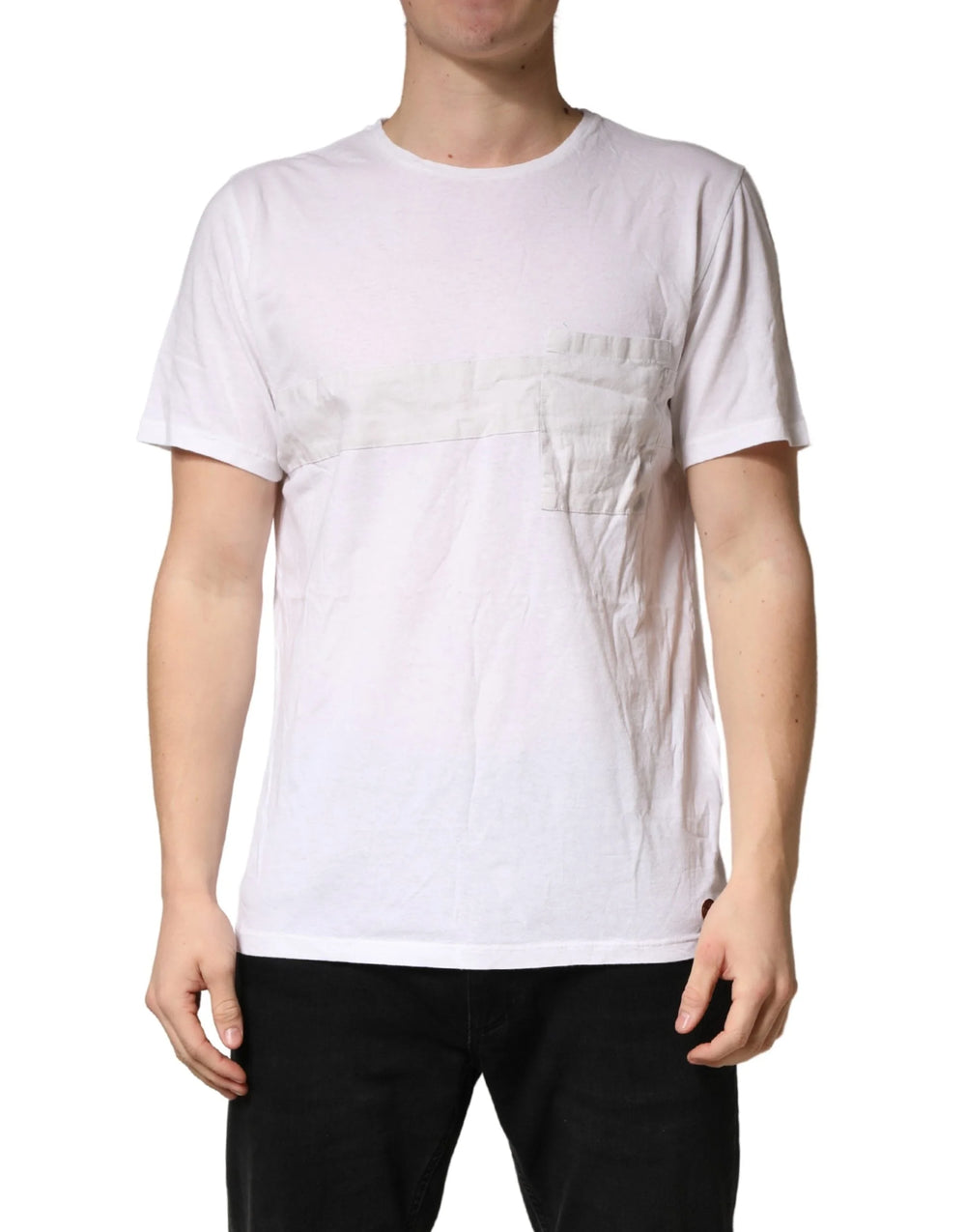 Bottega Veneta White 100% Cotton Plain Round Neck Men Shirt T-shirt - L