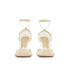 Bottega Veneta White Fabric High Heel Pumps