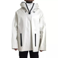 Bottega Veneta White Leather Men Waterproof Jacket Blouson - Rain Coats