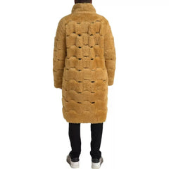 Bottega Veneta Yellow Wool Long Teddy Coat Jacket - Overcoats
