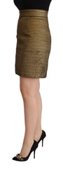 Boutique Moschino Black Gold A-line Above Knee Casual Skirt - IT42|M - Skirts