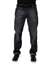 Brian Dales Dark Blue Washed Skinny Men Denim Trouser Jeans - W38 - Jeans