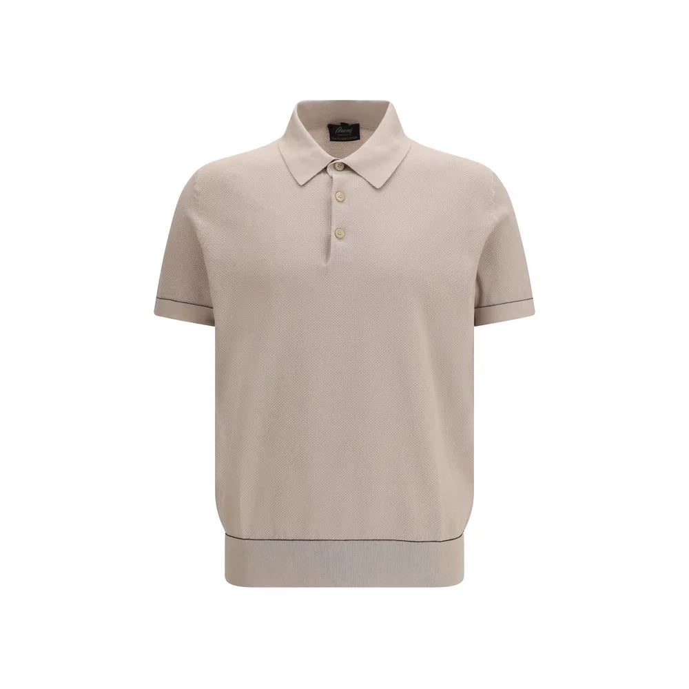 Brioni Beige Cotton Polo Shirt