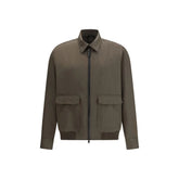 Brioni Bicolor Wool Full-Length Jacket