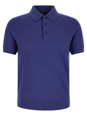 Brioni Blue Cotton Polo Shirt