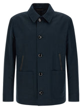 Brioni Blue Linen Full-Length Jacket