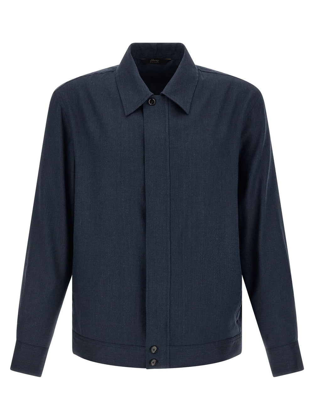 Brioni Blue Linen Full-Length Jacket