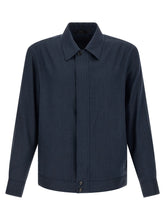 Brioni Blue Linen Full-Length Jacket