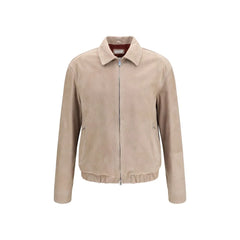 Brunello Cucinelli Beige Calf Leather Bos Taurus Bomber - XL