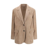 Brunello Cucinelli Beige Calf Leather Bos Taurus Coat - IT42 | L