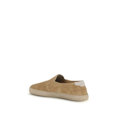 Brunello Cucinelli Beige Calf Leather Bos Taurus Espadrilles - EU40/US7