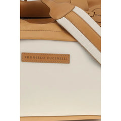 Brunello Cucinelli Beige Calf Leather Bos Taurus Luggage And Travel