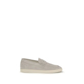 Brunello Cucinelli Beige Calf Leather Bos Taurus Slip-On Loafers - EU41/US8