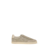 Brunello Cucinelli Beige Calf Leather Bos Taurus Sneakers