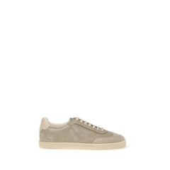 Brunello Cucinelli Zapatillas de Cuero Bos Taurus Beige