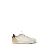 Brunello Cucinelli Beige Calf Leather Bos Taurus Sneakers - EU46/US13