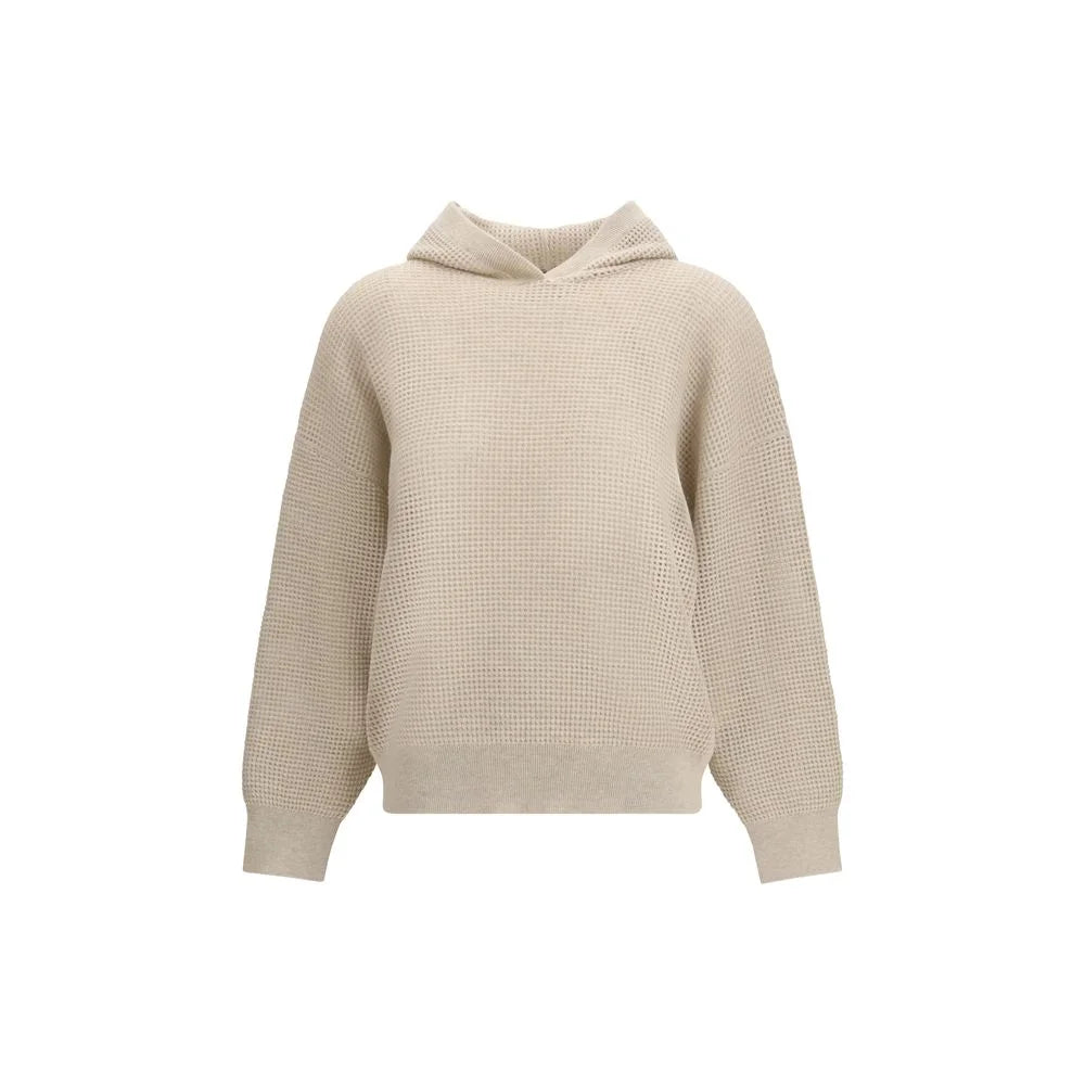 Brunello Cucinelli Beige Cashmere Sweatshirt - Hoodies