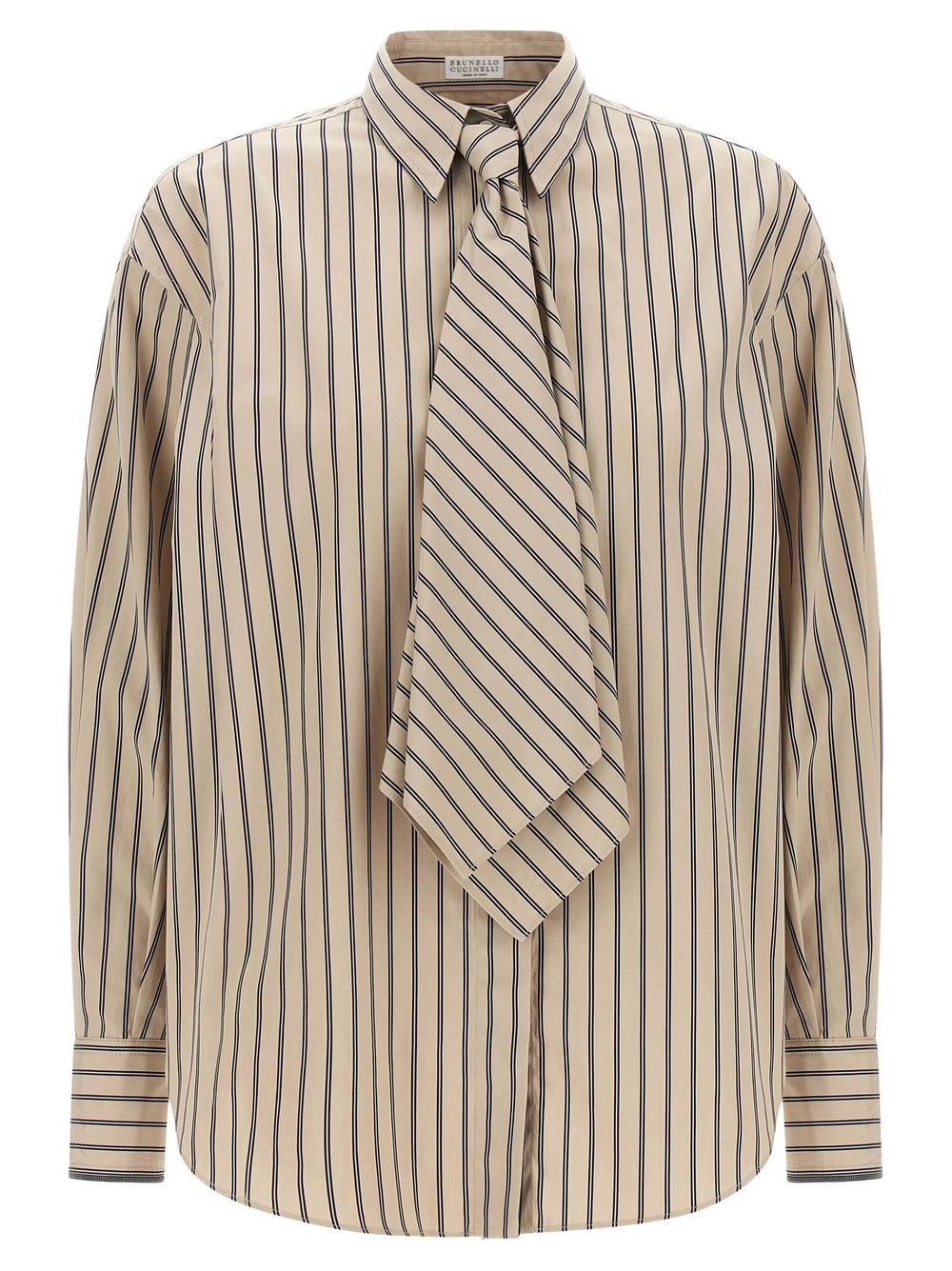 Brunello Cucinelli Beige Cotton Blouse