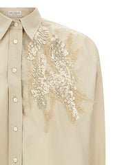 Brunello Cucinelli Beige Cotton Blouse - L