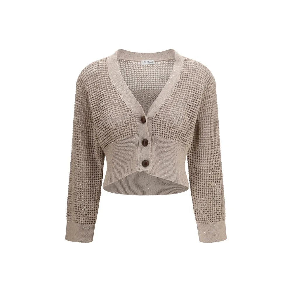 Brunello Cucinelli Beige Cotton Cardigan - L