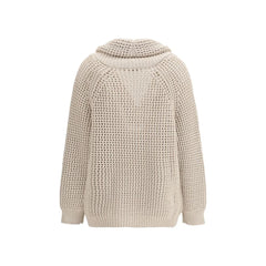 Brunello Cucinelli Beige Cotton Cardigan - M