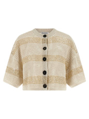 Brunello Cucinelli Beige Cotton Cardigan - XL