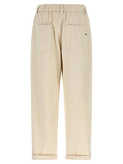 Brunello Cucinelli Beige Cotton Casual Pants