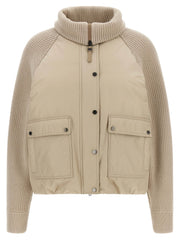 Brunello Cucinelli Beige Cotton Full-Length Jacket