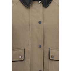 Brunello Cucinelli Beige Cotton Leather Jacket