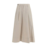 Brunello Cucinelli beige puuvillist keskmise pikkusega seelik