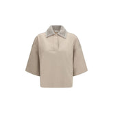 Brunello Cucinelli Beige Cotton Polo Shirt
