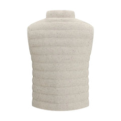 Brunello Cucinelli Beige Goose Down Sleveless Jacket - IT42 | L