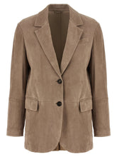 Brunello Cucinelli Beige Lamb Leather Blazer