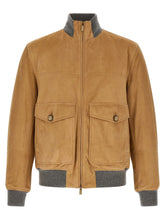 Brunello Cucinelli Beige Lamb Leather Leather Jacket