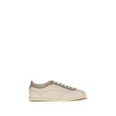 Brunello Cucinelli Beige Leather Low Top Sneakers - EU44/US11