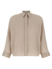 Brunello Cucinelli Beige Linen Blouse - XXS