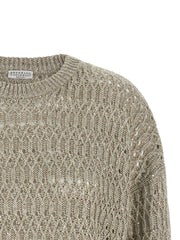 Brunello Cucinelli Beige Linen Cardigan