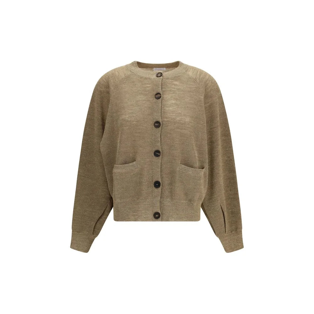 Brunello Cucinelli Beige Linen Cardigan
