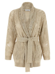 Brunello Cucinelli Beige Linen Cardigan