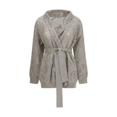 Cardigan din in bej Brunello Cucinelli - M